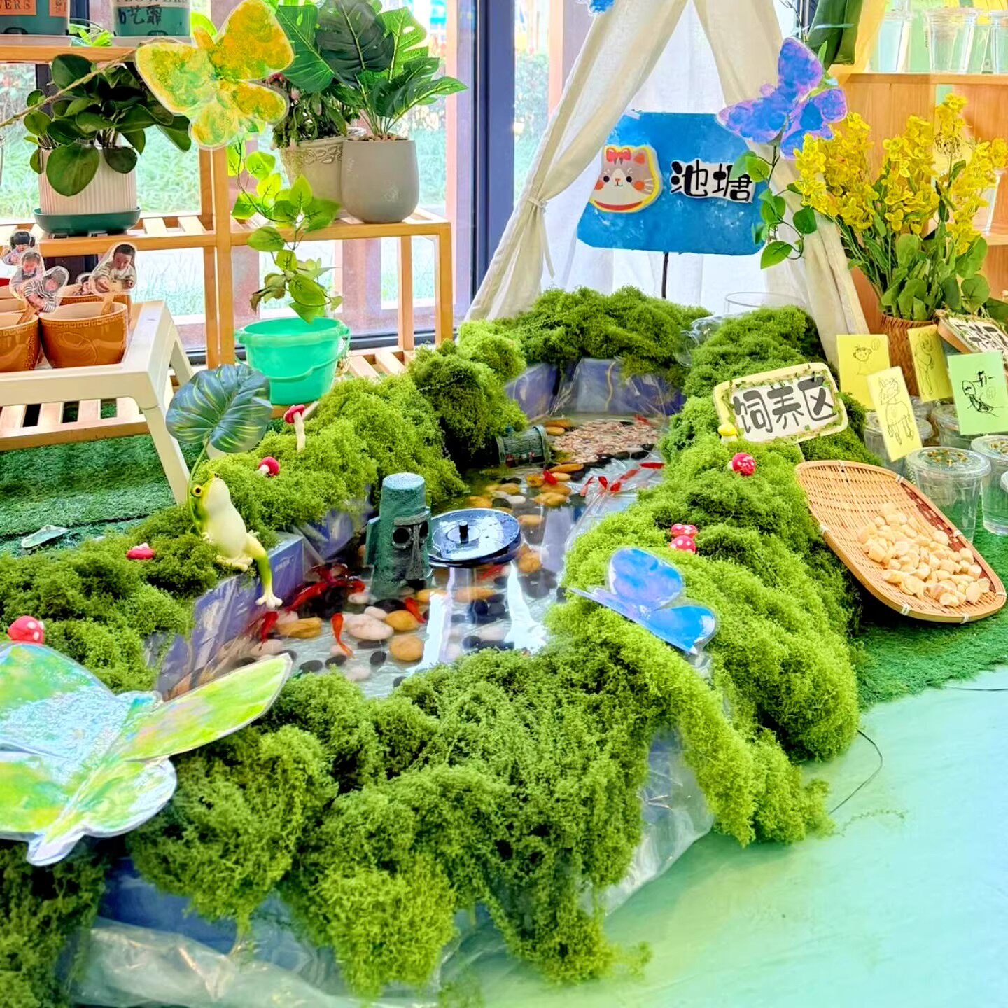 幼儿园自然角造景环创仿真苔藓丝