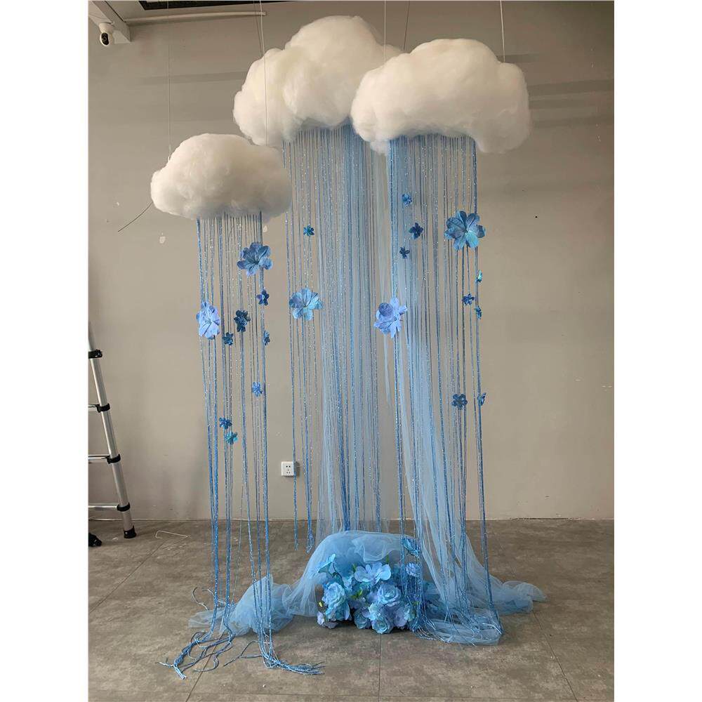 创意手作DIY棉花云朵雨帘挂饰