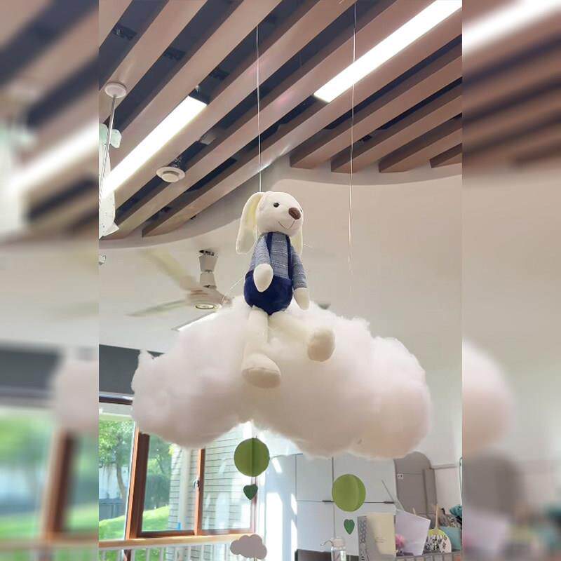 幼儿园环创卡通兔子公仔棉花云朵