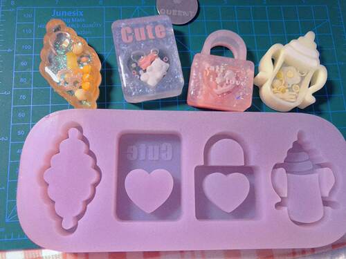 po授权滴胶手作流沙模具奶瓶爱心