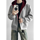 新款 5X休闲开衫 港风大码 2026春季 男装 华棉400g连帽卫衣M 帽衫 外套