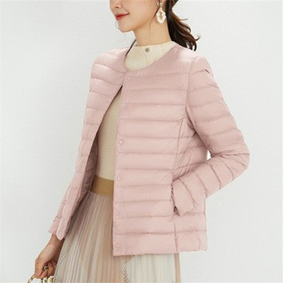 轻薄羽绒服女款圆领V领内胆外套