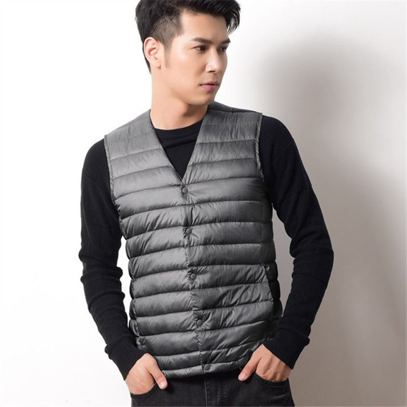 高级轻型男装轻薄款羽绒服马甲内胆内搭坎肩背心便携式V领429285