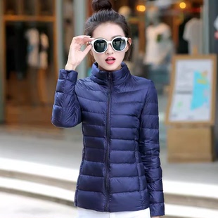新款 修身 2025冬装 轻薄短款 清仓 羽绒服女士大码 立领胖mm外套反季