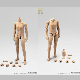 界线玩模 1/6可动兵人 通用窄肩男素体两款 质感肤 新版体型 现货