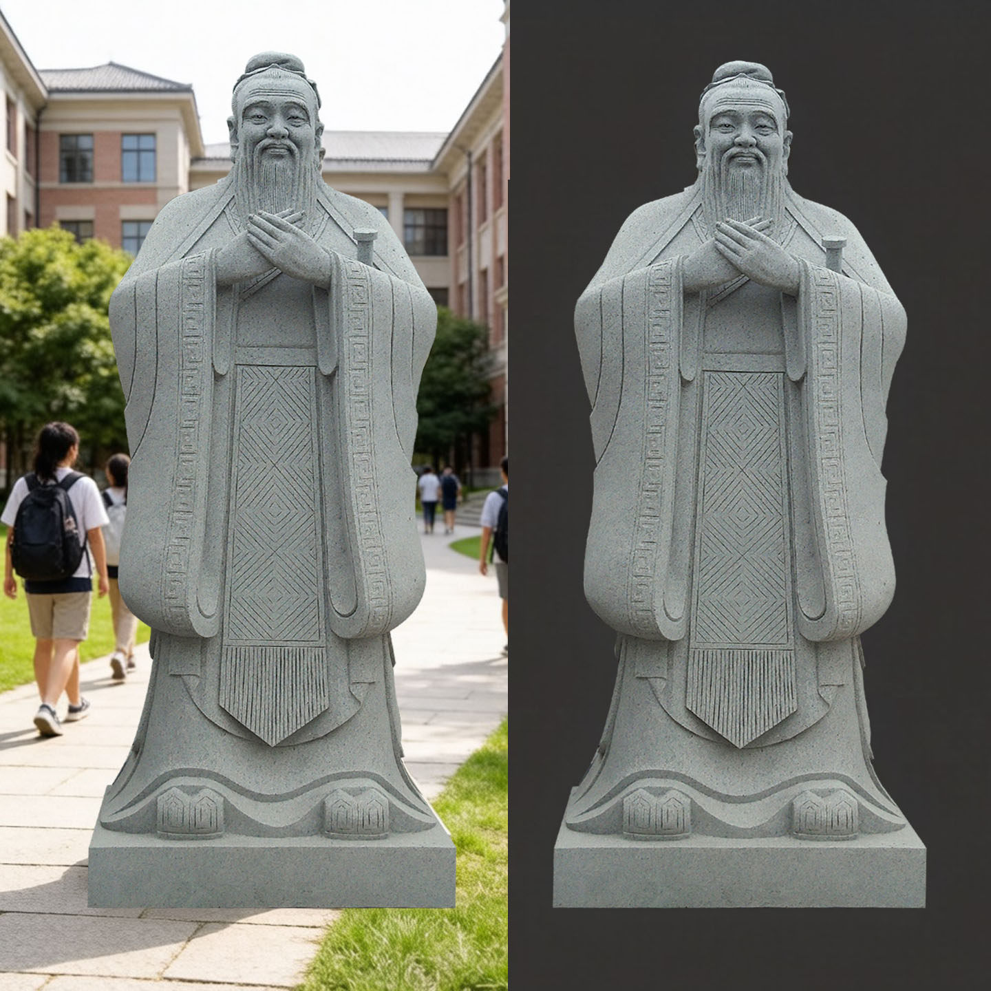 石雕孔子雕像至圣先师雕塑