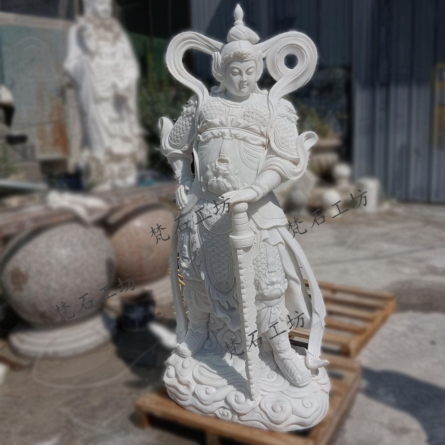 韦陀菩萨佛像汉白玉佛像滴水观音西方三圣释迦摩尼地藏王哼哈二将