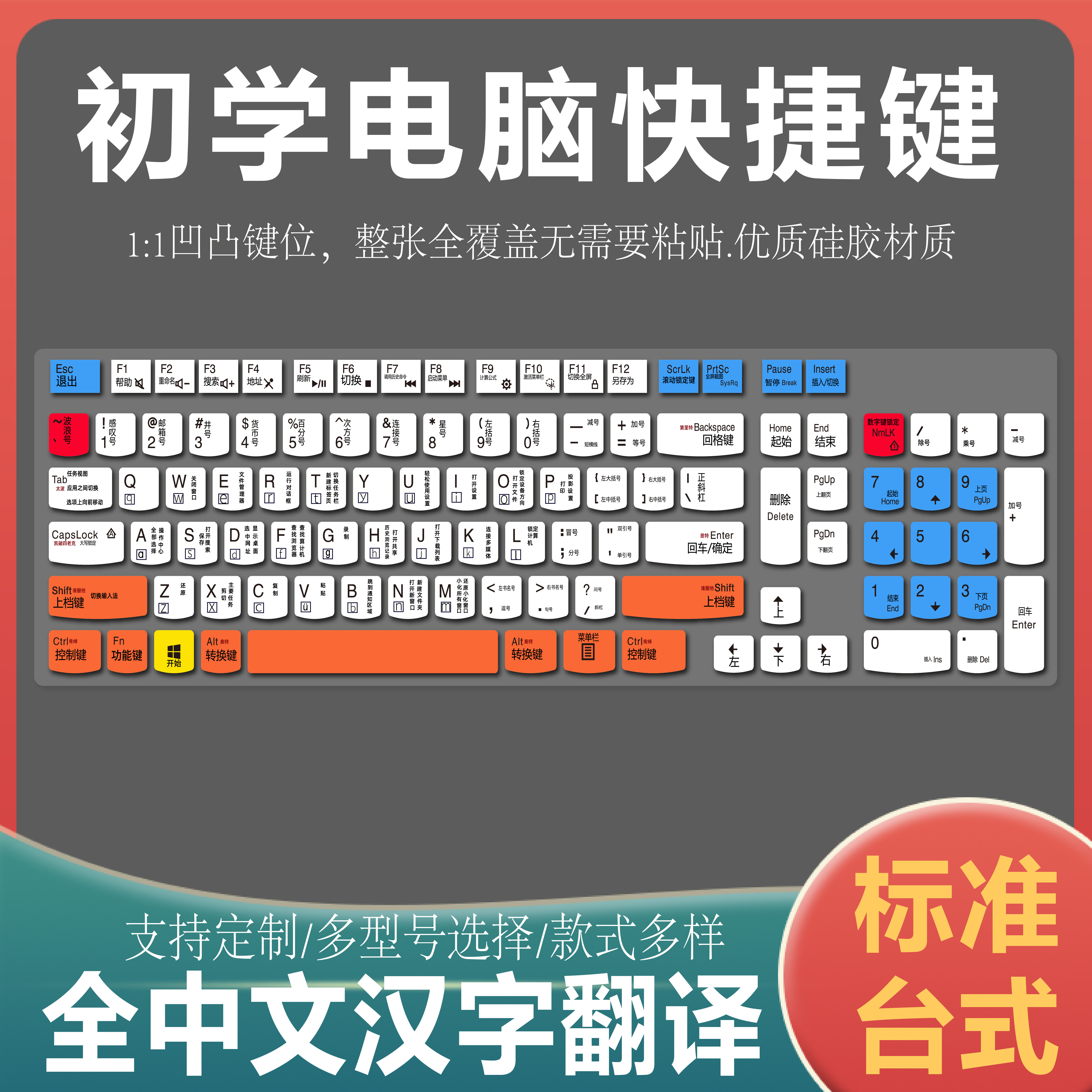 适用联想一体机台式键盘膜kb4721初学电脑拼音k5819汉字中文翻译,3C数码配件,笔记本键盘保护膜,淘宝优惠券,粉丝福利购,淘宝优惠卷