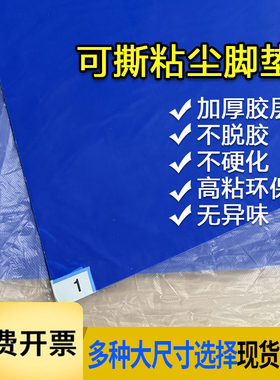 无尘车间粘尘垫大尺寸地面粘灰脚垫蓝色一次性风淋室可撕式除尘纸