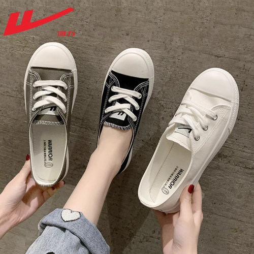 回力女鞋浅口一脚蹬帆布鞋