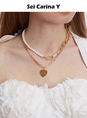 SeiCarinaY双链珍珠拼接项链
