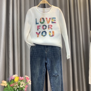 洋气百搭活力孤品清版 小衫 白色网纱休闲卫衣中码 新年特惠