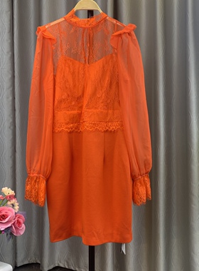 奥特撤柜 乔帛秋蕾丝大码连衣裙孤品清版 通勤百搭新年特惠捡漏