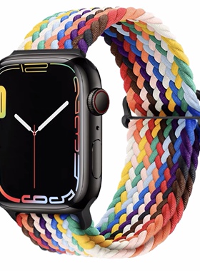 适用学生手细华强北手表带CD12Max苹果iWatch S9876se通用编织带