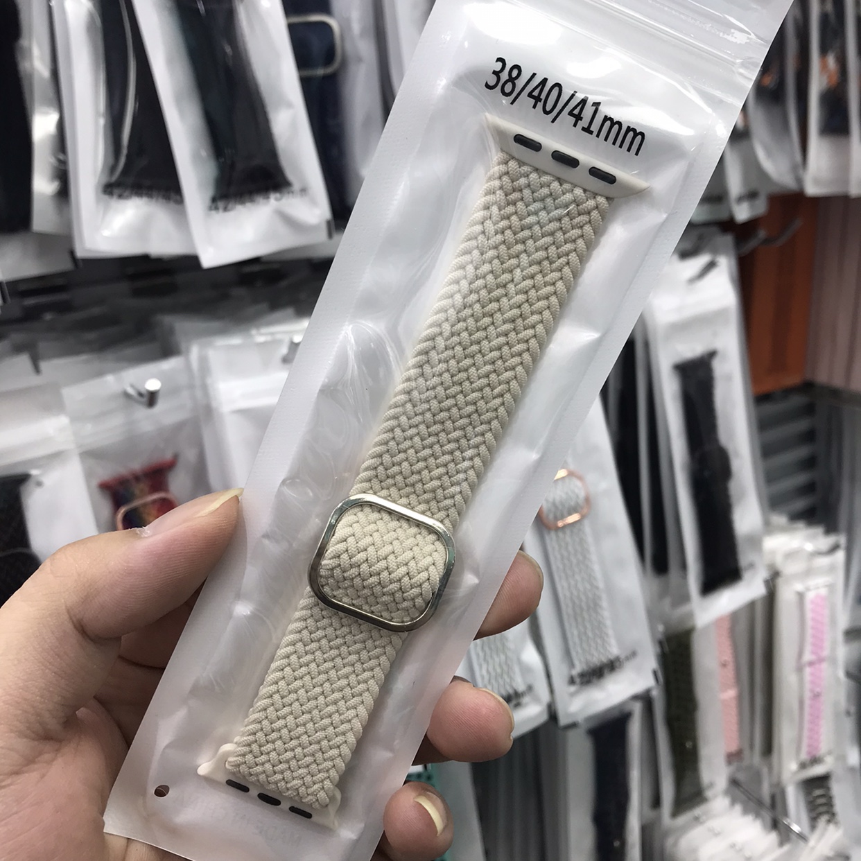 适用华强北Ultra苹果iwatchs10手表带HK10promax滑扣调节彩虹编织