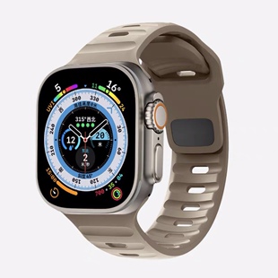 适用applewatch8 s9Ultra新款运动硅胶手表带华强北s9表带iwatch7