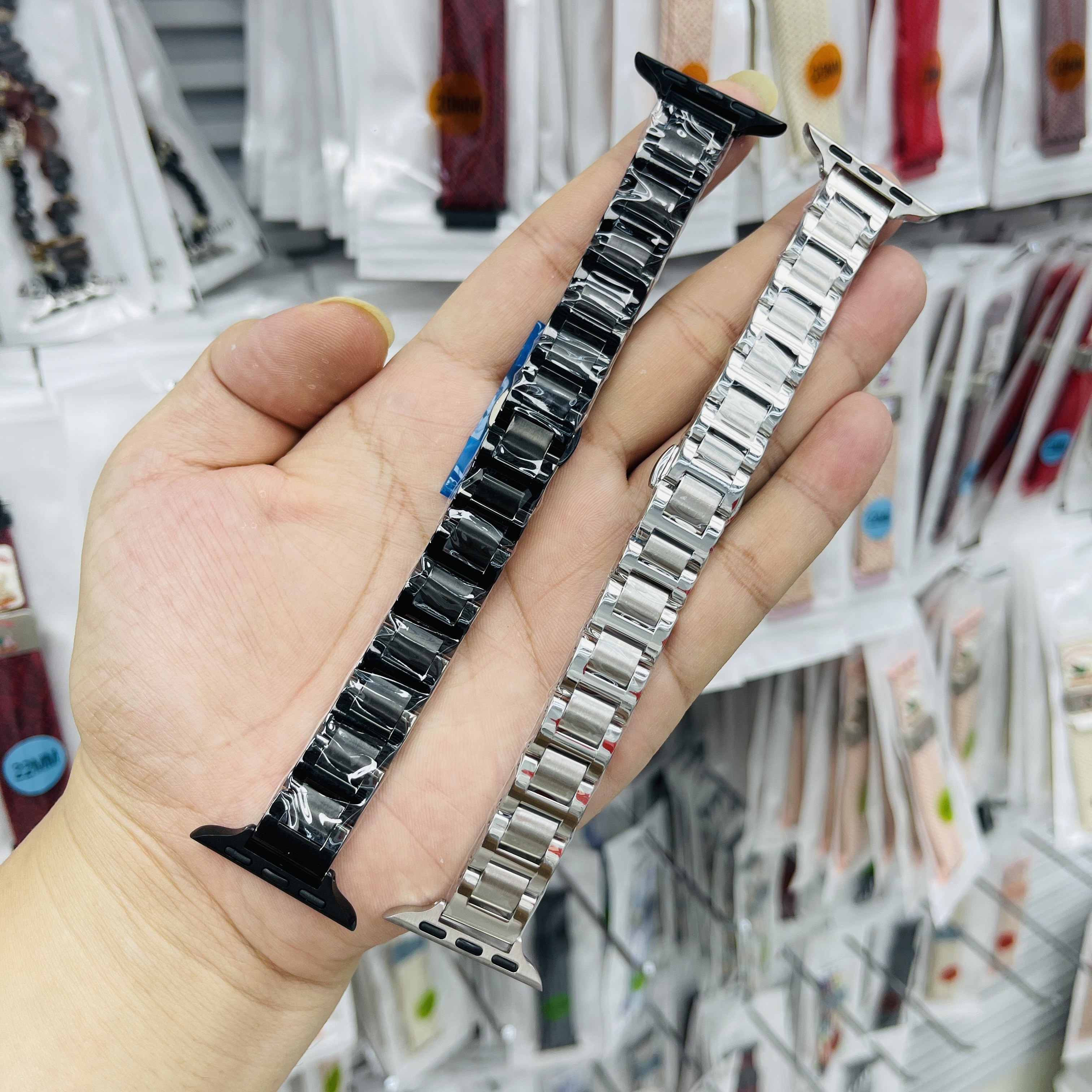 华强北手表通用苹果蓝气球工字女款iwatch10手表s987不锈钢表腕带