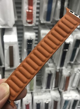 【华强北优选】适用applewatch7手表带s8s7s6e腕带真皮质磁吸45mm