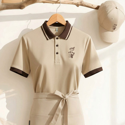 夏季服务员餐饮工作服t恤定制火锅烧烤饭店快餐厅工装短袖POLO衫