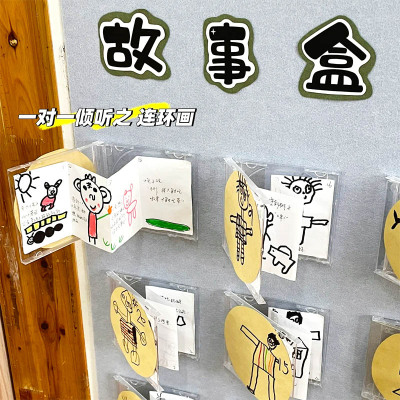 幼儿园环创墙盒作品展示阅读区美工布置环境装饰材料倾听教室成品
