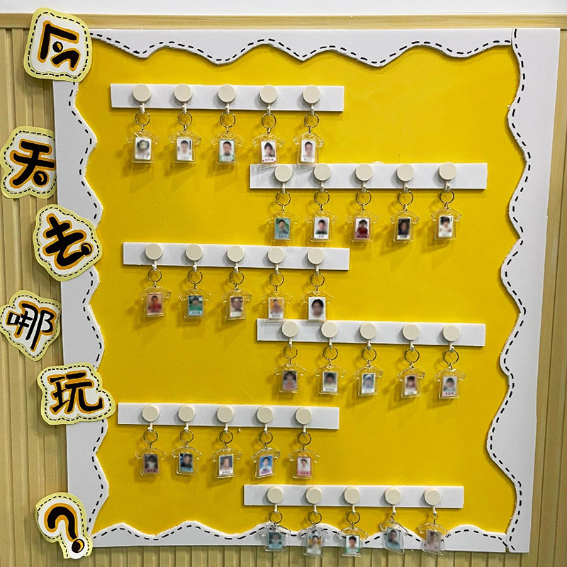 幼儿园区域进区卡牌挂牌小班规则牌挂钩环创材料包签到墙区角装饰