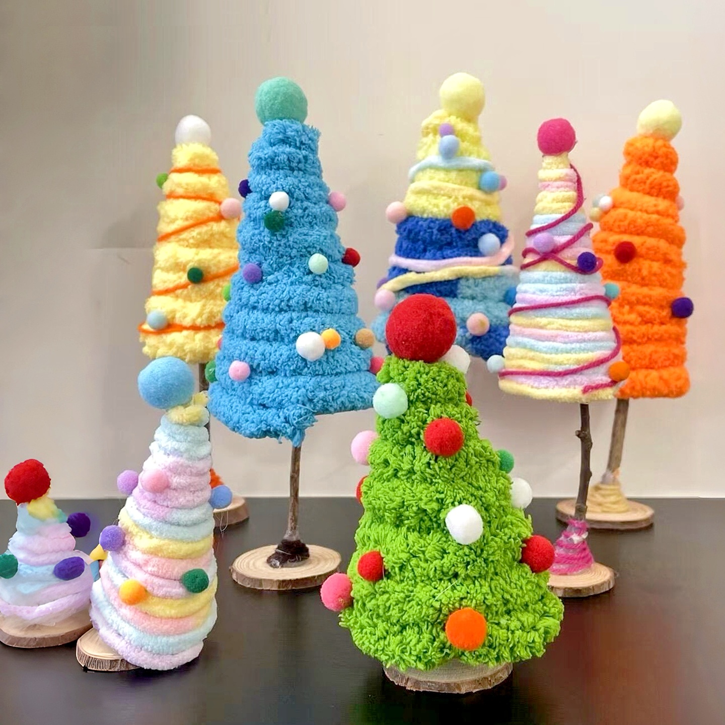 幼儿园编织区半成品材料包毛线树林手工diy大班儿童创意美术区域