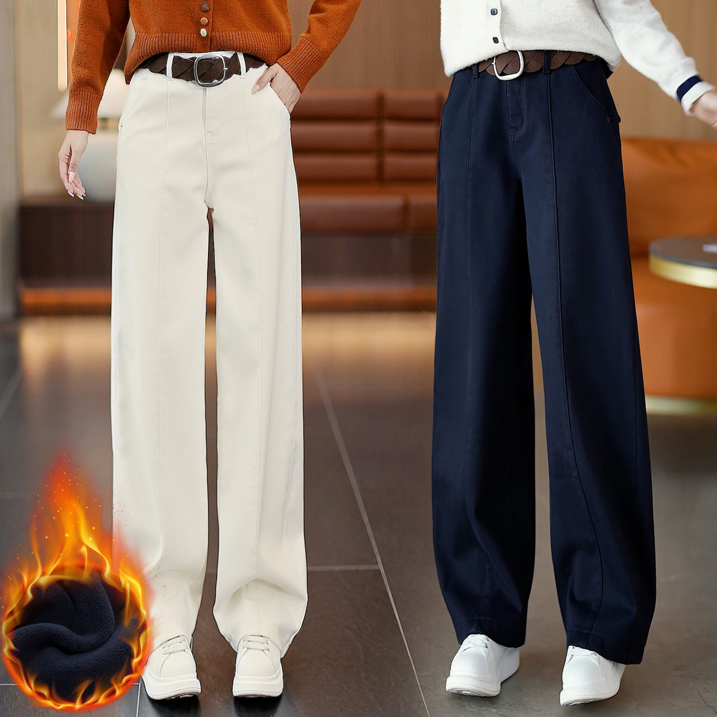 藏青色牛仔弯刀裤女秋冬加绒加厚高腰香蕉裤洗水棉宽松遮肉镰刀裤,女装/女士精品,牛仔裤,淘宝优惠券,粉丝福利购,淘宝优惠卷