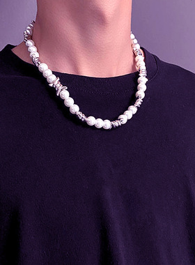 轻奢大珍珠荆棘拼接项链