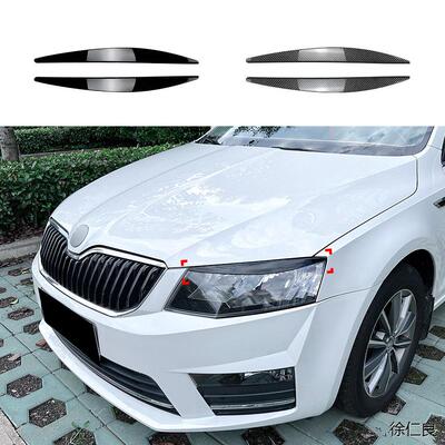 适用Skoda Octavia MK3 前期 2015-2017前大灯灯眉车贴改装