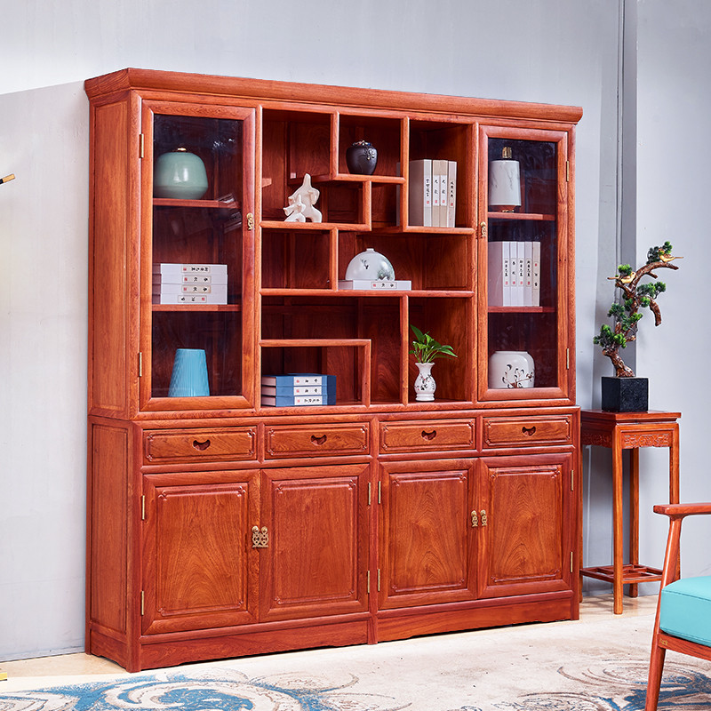 大果紫檀书柜红木承宝轩博古架