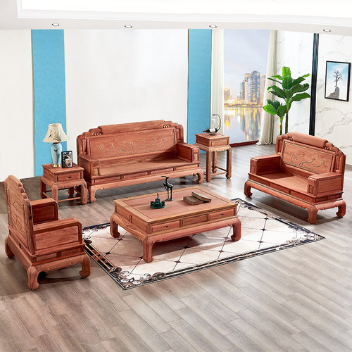 大果紫檀红木沙发客厅全套组合