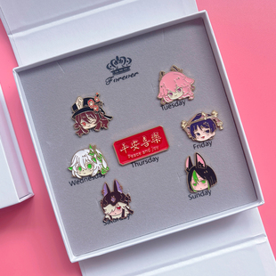 原神周边胡桃散兵生日礼物女生系列元素挂件吧唧徽章手办主题礼盒