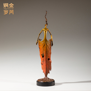 《丰收女王》铜金岁月黄铜摆件工艺品铜器新中式家居客厅桌面装饰