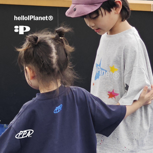 ppapa 25年夏季星星印花圆领套头打底休闲舒适儿童短袖T恤