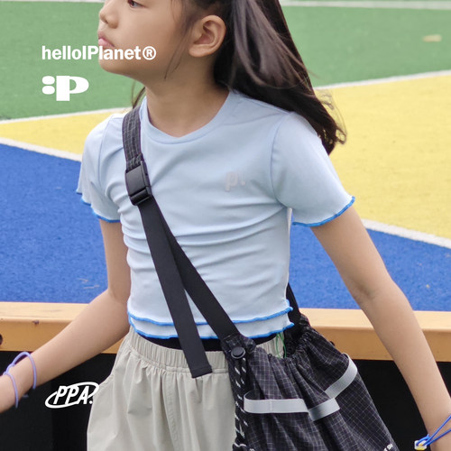 ppapa双层花边修身儿童短袖T恤