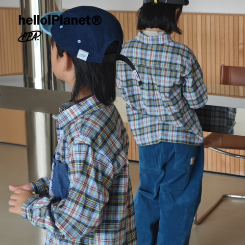 彩色格纹长袖翻领衬衫复古百搭