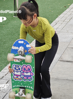 PPAPA 现货运动珠地透气速干儿童训练短款长袖T恤女童713103