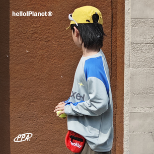 T恤 运动速干撞色拼接宽松印花儿童长袖 ppapa 25年新品