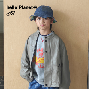 813357 百搭外套中童中性新款 ppapa 炸街帅气柔软皮衣夹克长袖