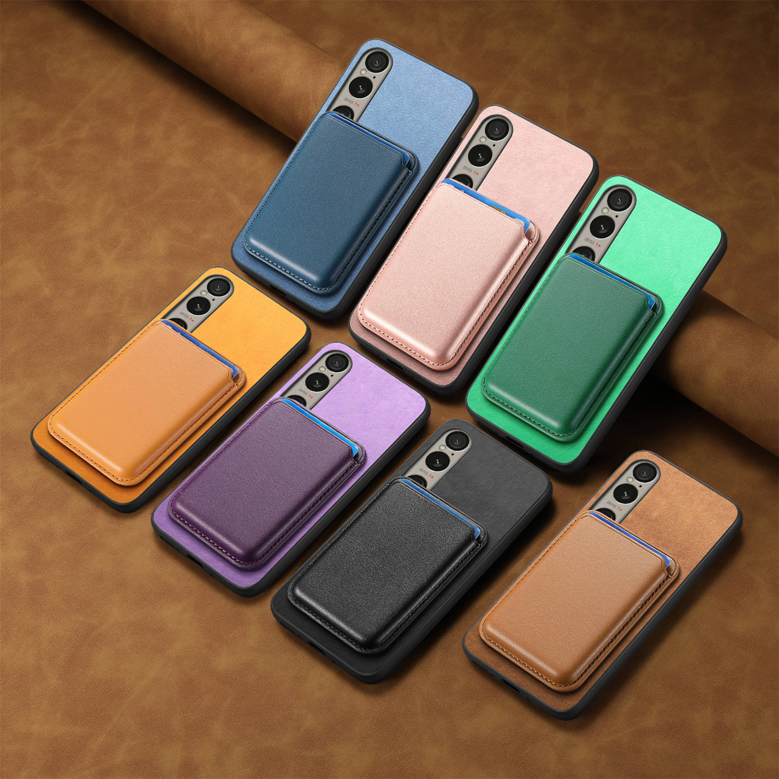 韩式高级感适用SONY索尼Xperia1V手机壳磁吸5V带卡包Xperia10iii软硅胶5vi保护套肤感Xperia 1VI无线充电外壳