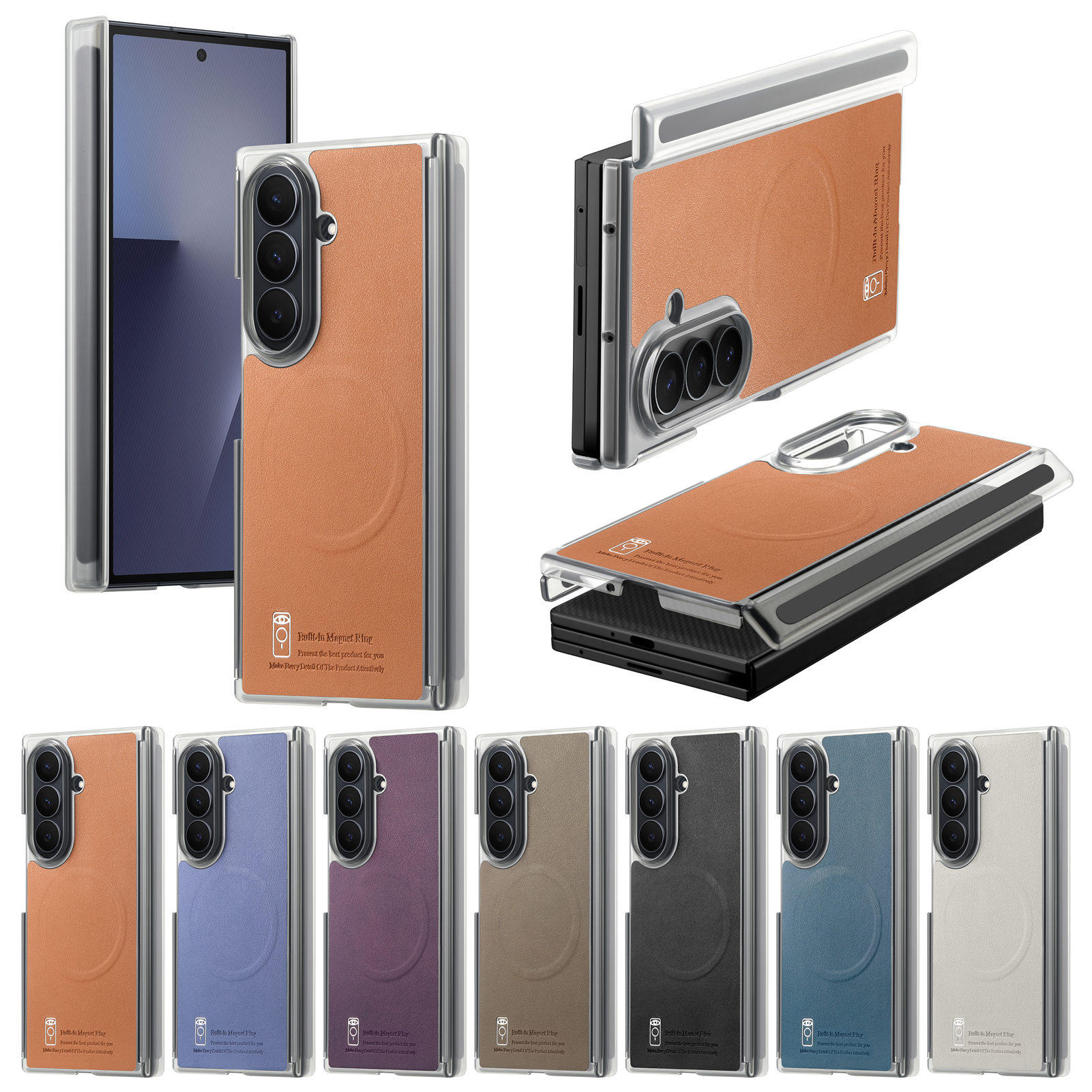 ZFold6适用三星trifold手机壳ZFold5手机壳Z Trifold三折叠保护套ZFold7超薄防摔中轴铰链内置车载磁吸无线充