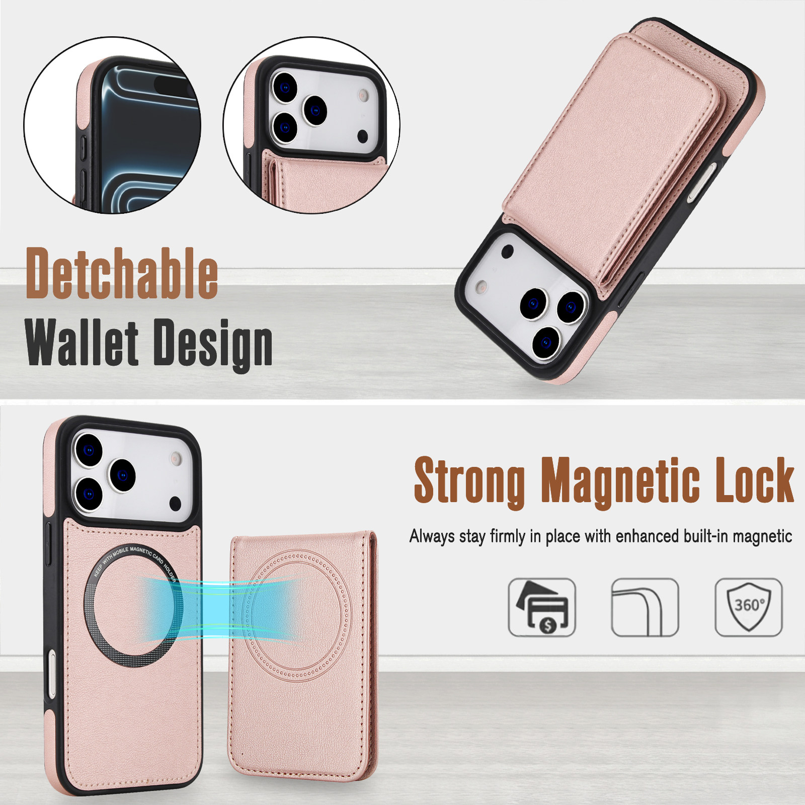 苹果17翻盖手机壳magsafe磁吸卡包适用苹果iPhone17promax可支架背贴卡夹大容量多卡位16pro/15/14/13钱包夹