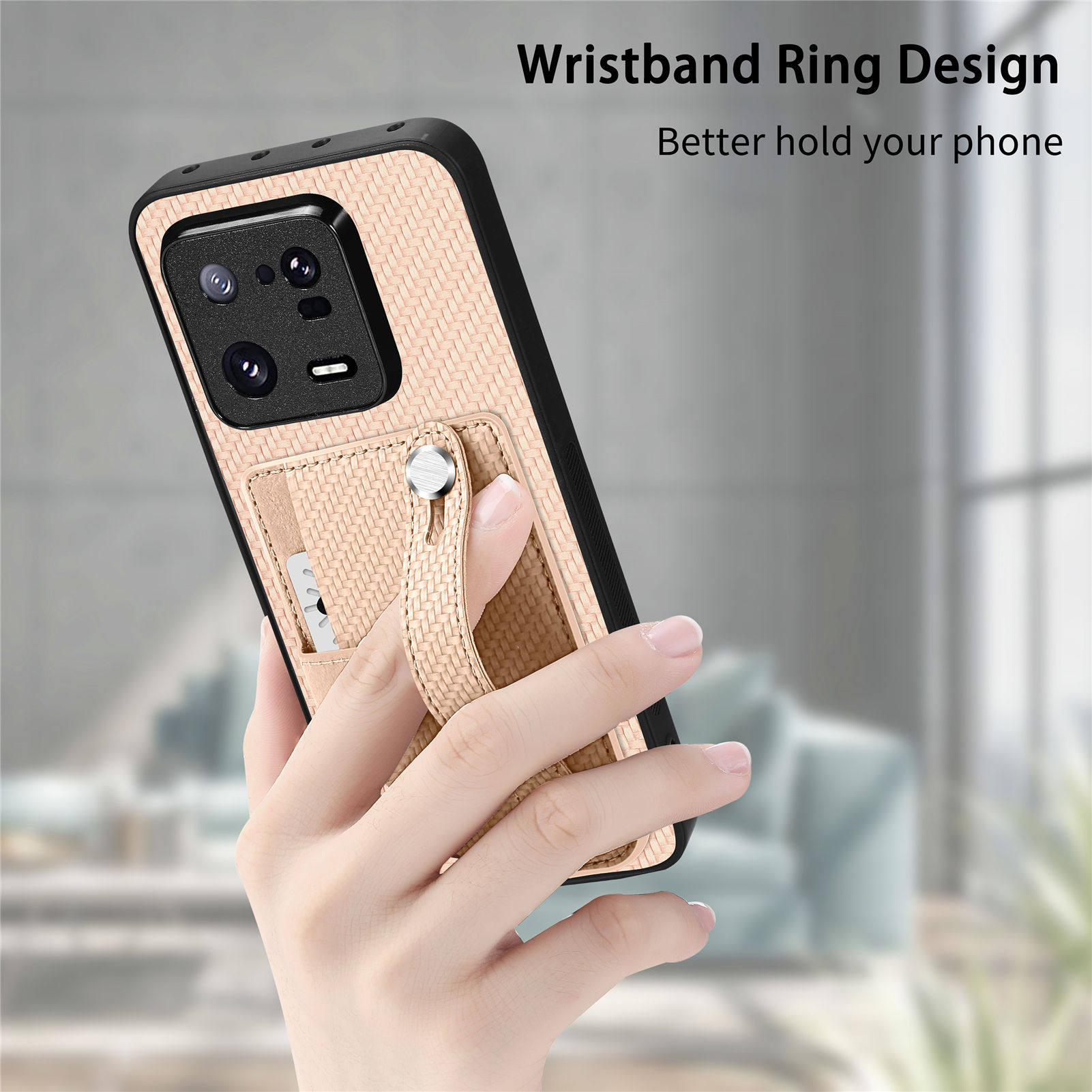 红米NOTE14腕带支架适用小米17pro手机壳磁吸xiaomi15TPRO放卡红米note12Pro卡套K50至尊版卡包腕支架小米17