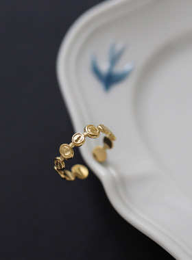 开口可调节钛钢镀金戒指