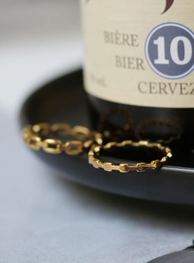 几何戒指时尚钛钢锁链细戒女套戒