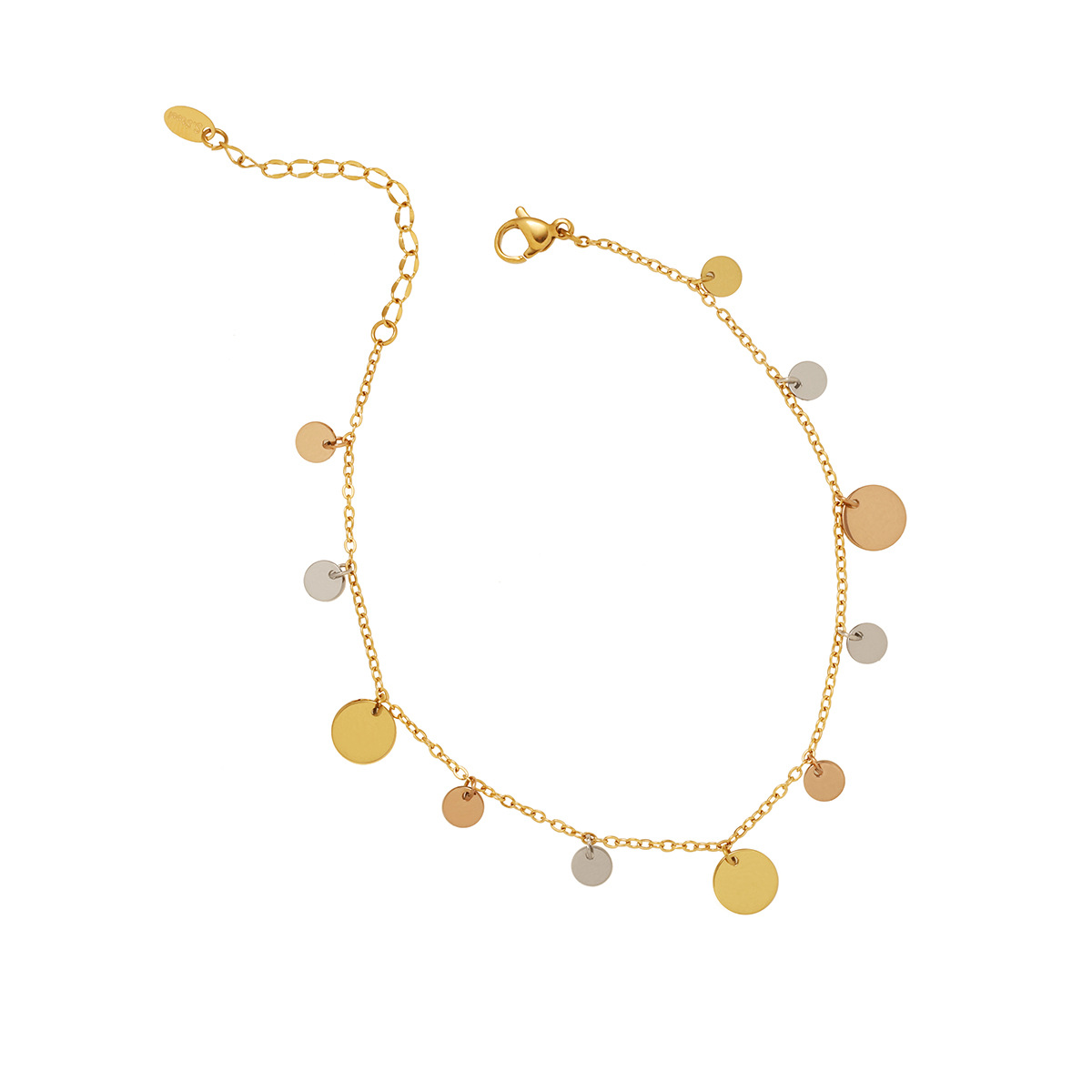 亮片风铃片彩色简约金属圆片脚链