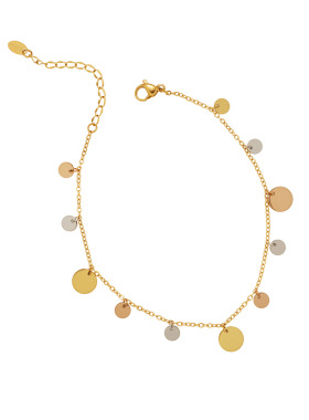 亮片风铃片彩色简约金属圆片脚链