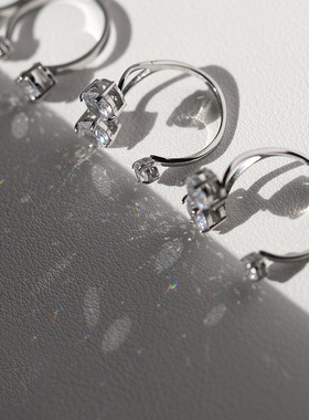 爪钻戒指星光锆钻嘻哈开口调节