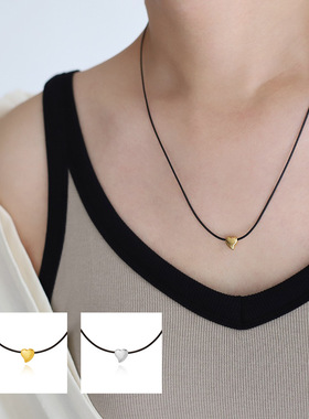 蜡绳项链芮苼钛钢镀金