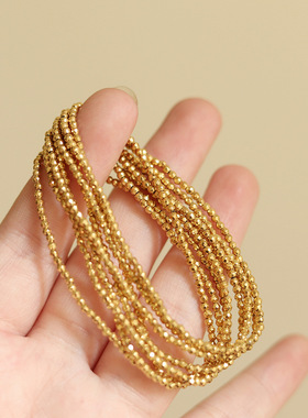 镭射手链芮苼钛钢镀金时尚